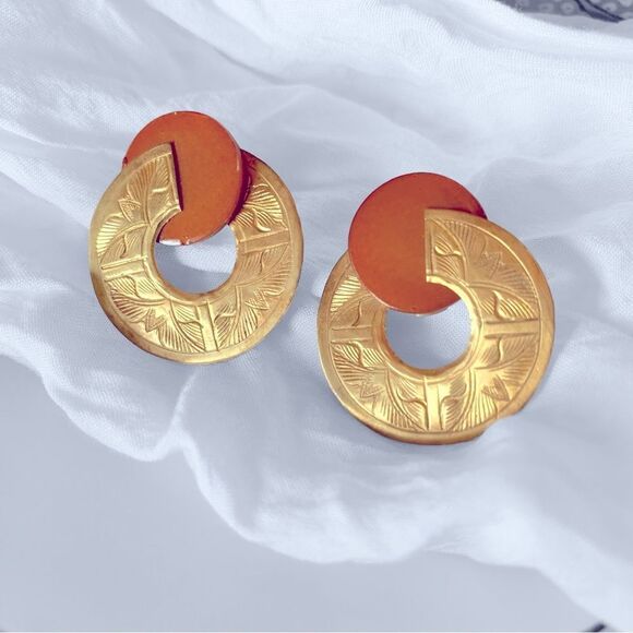 John Michael Richardson Broken Circle Disc Earrings - Picture 1 of 5